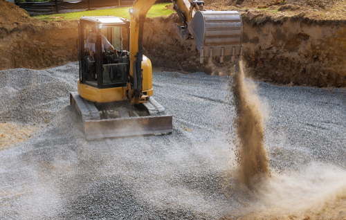 Excavation contractors use specialized machinery.